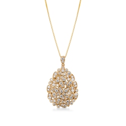 Collana oro giallo donna con pendente a goccia in diamanti