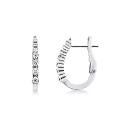 Orecchini ovali oro bianco 18k con diamanti