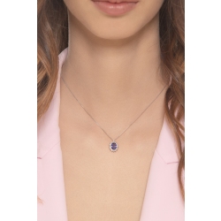 Necklace in white gold 18k with tanzanite and diamonds 2