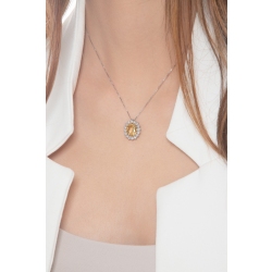18k white gold necklace with diamonds and citrine 2