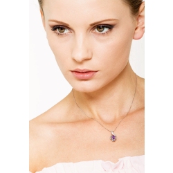 White gold 18k pendant with diamonds and amethyst 2