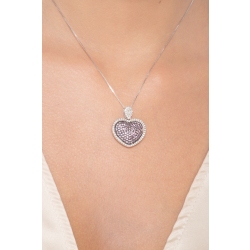 Heart pendant with pink sapphire and diamonds 2