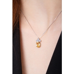 White gold 18k pendant with citrine topaz and diamonds  2