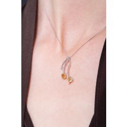 Branches pendant in 18k white gold with citrine and diamonds 2