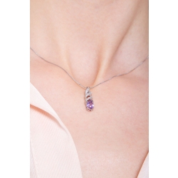 White gold 18k pendant with amethyst and diamonds 2