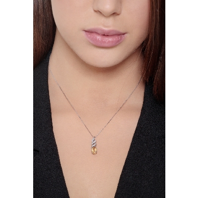 Fancy citrine and diamond pendant
