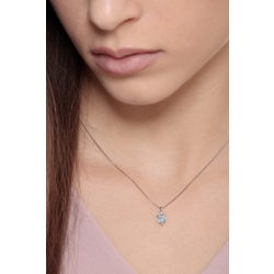 Collana acquamarina a cuore oro bianco e diamante  2