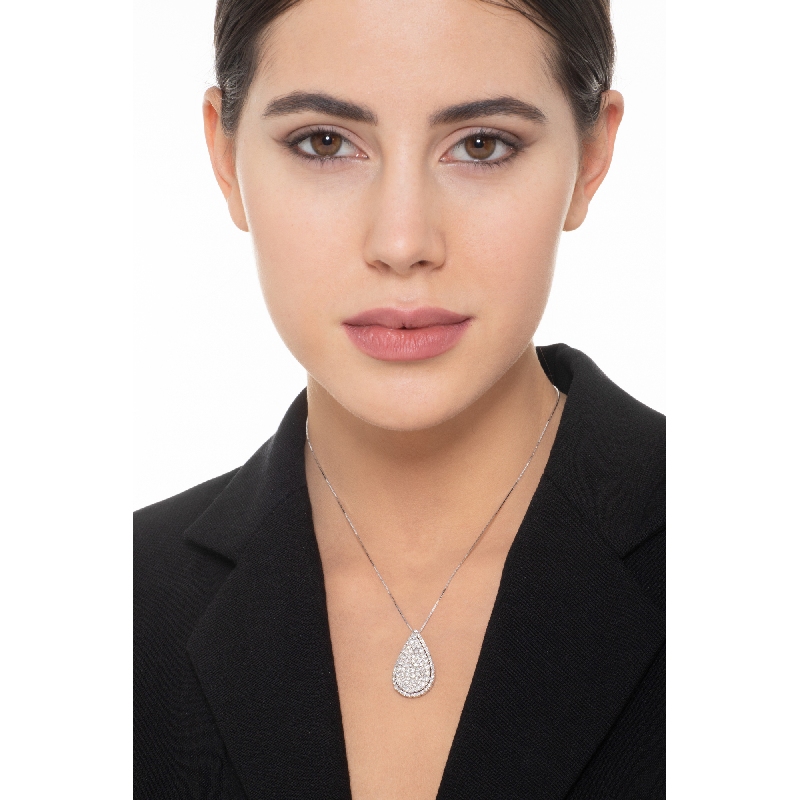 18k white gold pendant with diamond pavè