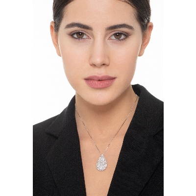 18k white gold pendant with diamond pavè