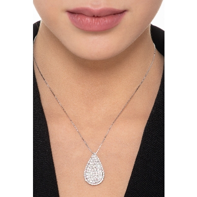 18k white gold pendant with diamond pavè