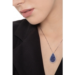 18k white gold pendant with sapphires pavè and diamonds 2
