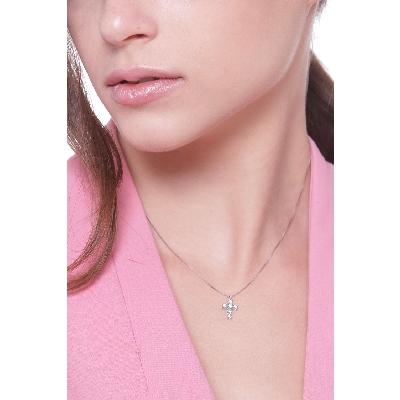 Small diamond cross pendant 