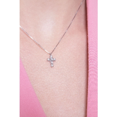 Small diamond cross pendant 