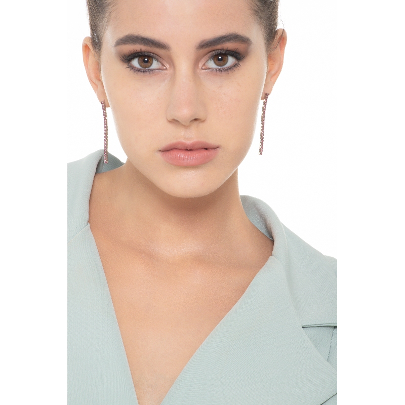 Drop tennis earrings with rubies  