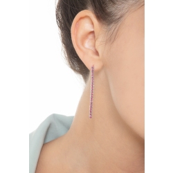 Drop tennis earrings with rubies   2