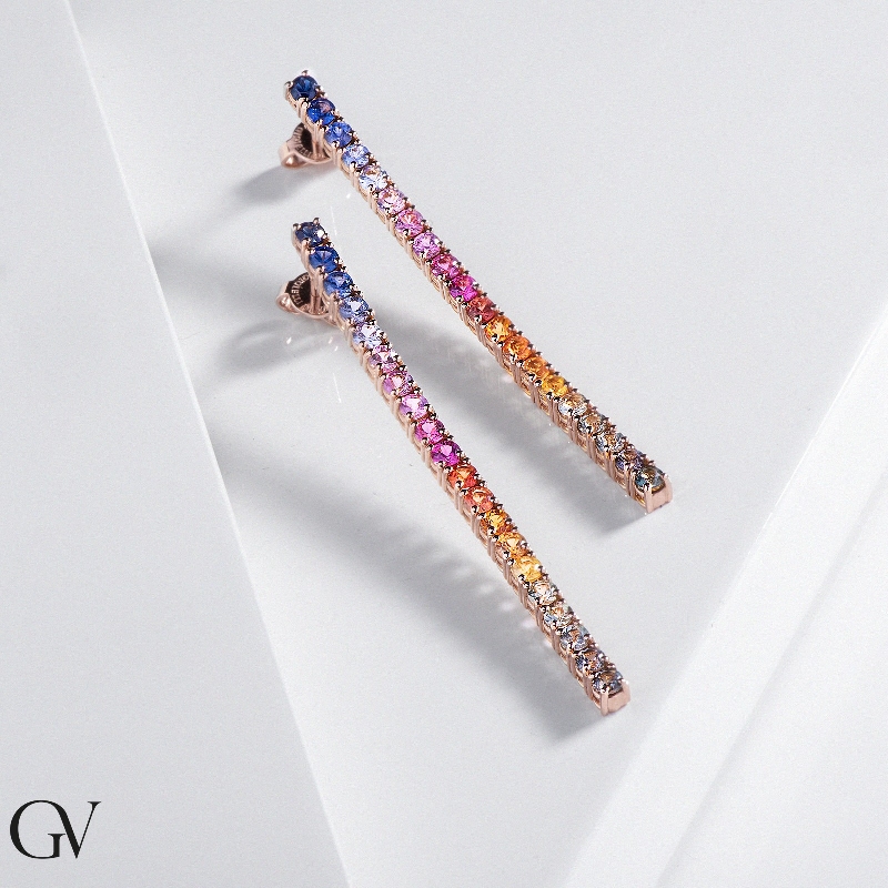 MYC-Paris - Ciondolo Lily - Ottone hq + placcato oro 18 k o oro rosa 18 k o rodio- cristallo austriaco di altissima qualità - Regalo di compleanno, festa della mamma, Natale - Colori cristalli
