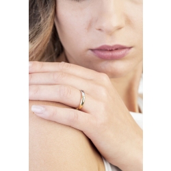 Fede Anniversario in oro giallo e bianco 18k con diamante 2