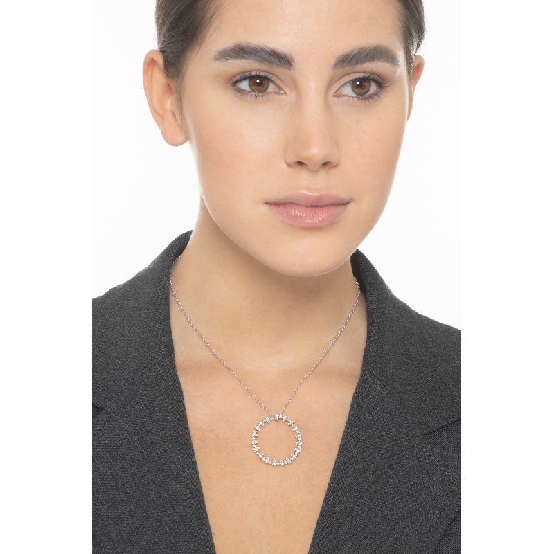 Fancy circle pendant with diamonds