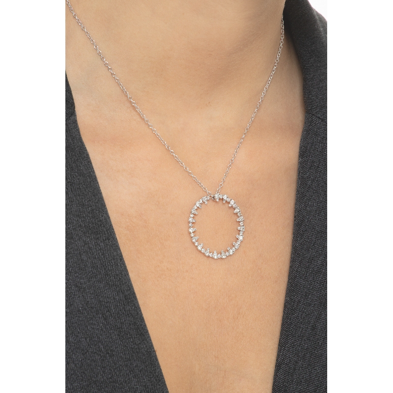 Fancy circle pendant with diamonds