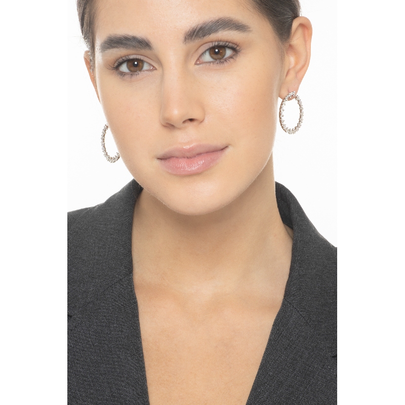 Hoops in white gold 18k with diamonds 