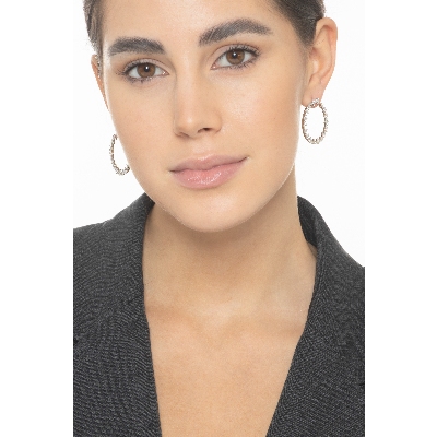 Hoops in white gold 18k with diamonds 