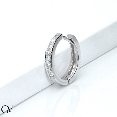 Hoop single earring with diamonds 