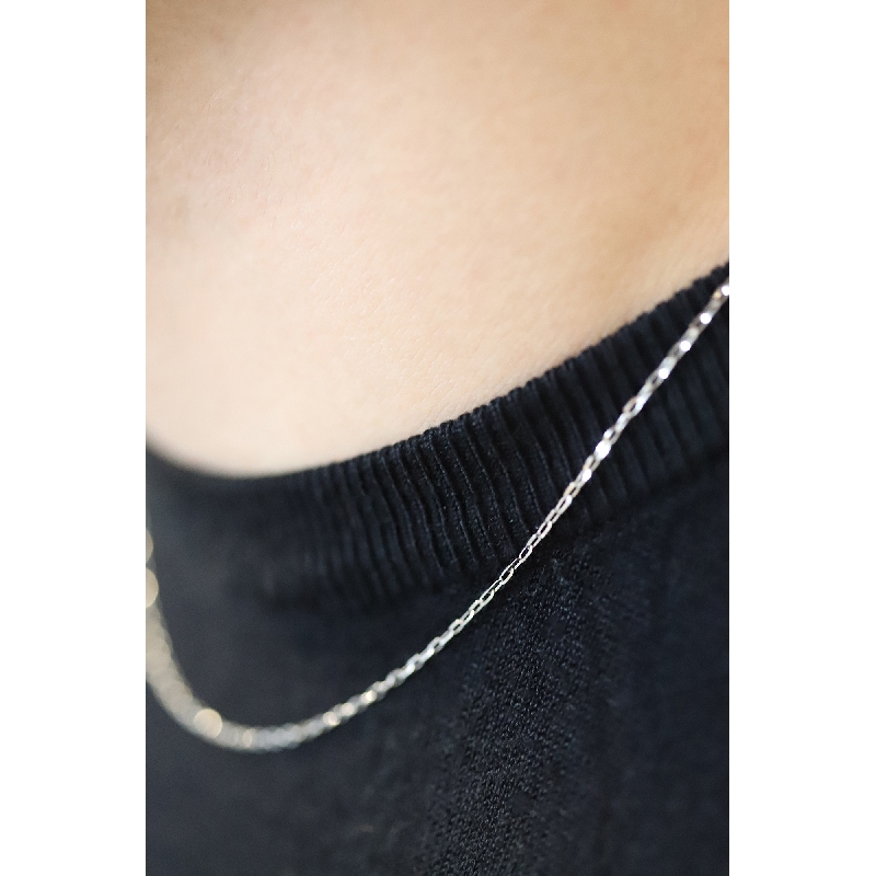 18k white gold cable necklace