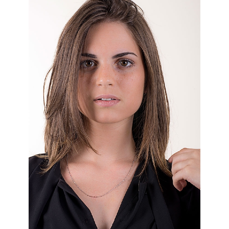 18k white gold cable necklace