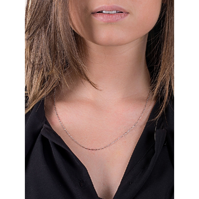 18k white gold cable necklace