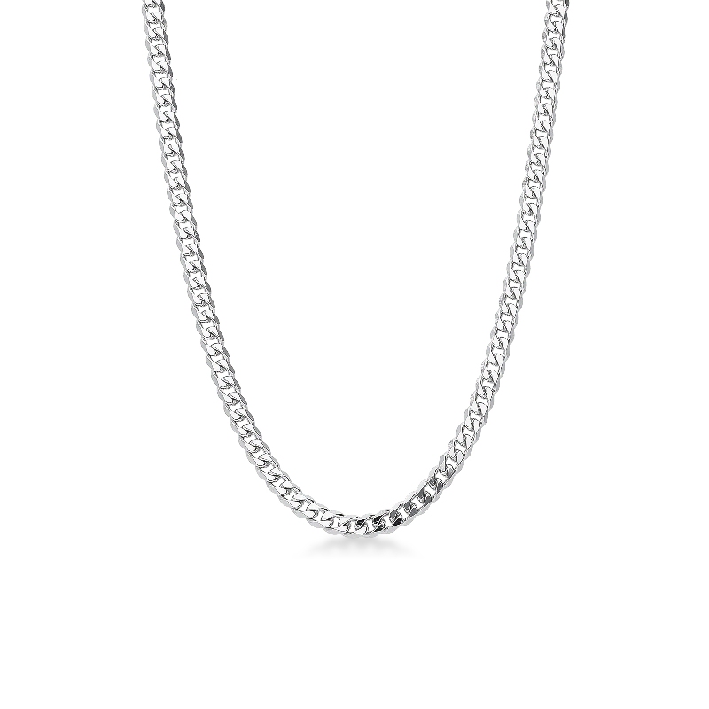 Men cuban chain in 18k white gold