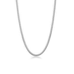 Groumette chain in 18k white gold, 50 cm