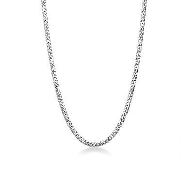 Groumette chain in 18k white gold, 50 cm