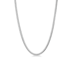 18k white gold flat cuban chain