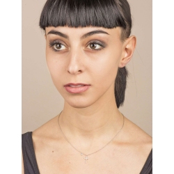 White gold 18k diamond cross pendant with solitaire  2