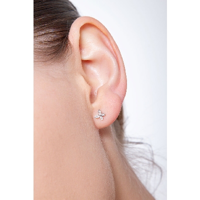 18k white gold butterfly earrings with diamonds