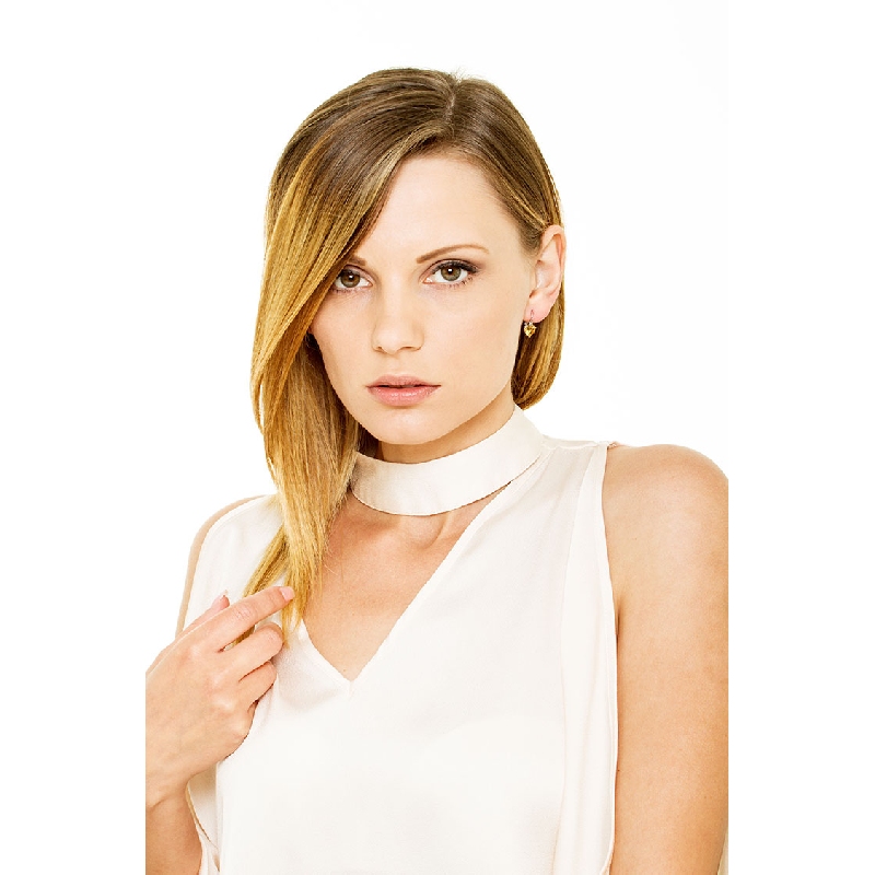 Orecchini in oro bianco 18k con citrino e diamanti