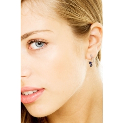 Earrings in white gold 18k with blue sapphires and diamonds 2