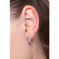 18k white gold earrings with amethysts and diamonds  2