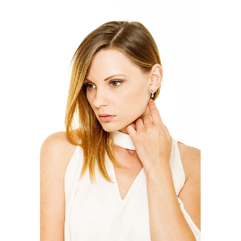 White gold 18k earrings with aquamarines and diamonds 