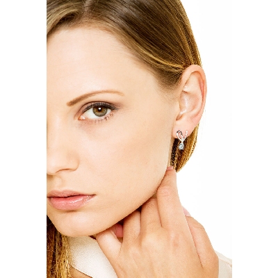 White gold 18k earrings with aquamarines and diamonds 