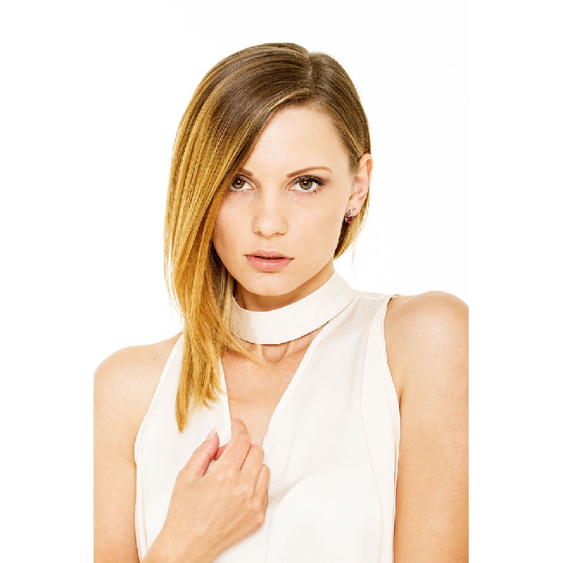 White gold 18k earrings with rubies and diamonds 