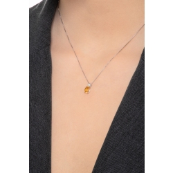 White gold 18k pendant with citrine and diamond  2