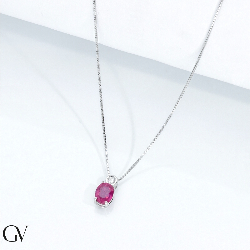 Ruby and diamond pendant