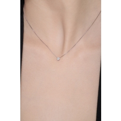 Collana punto luce in oro bianco 18k con diamanti modello Illusion 2