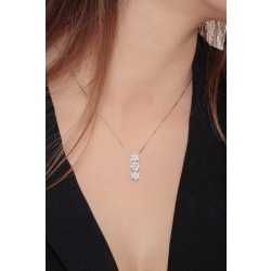 Collana a 3 pendenti in oro Bianco 18k con diamanti 2