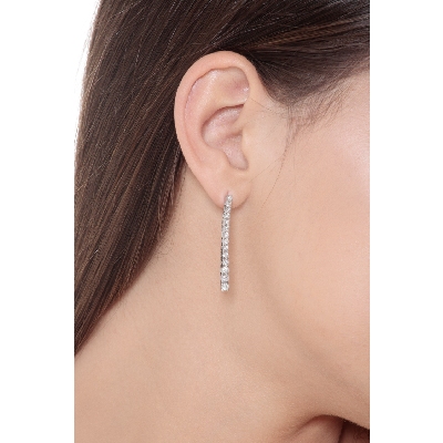 Drop tennis earrings with white diamonds