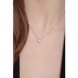 Collana in oro bianco 18k con pendente a cuore e diamanti 2