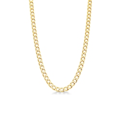 Catena in Oro Giallo 18k a maglia groumette piatta, 50 cm