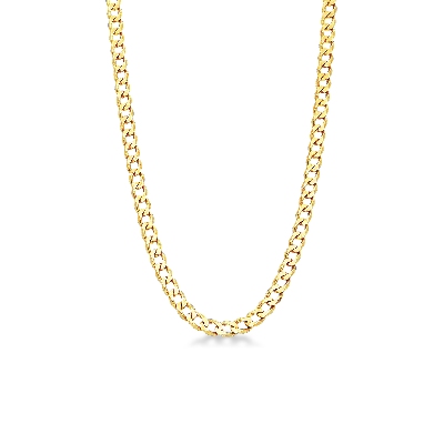 Catena in Oro Giallo 18k a maglia groumette piatta, 50 cm