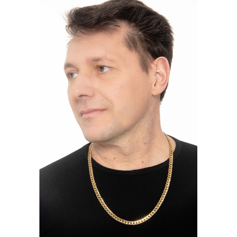 Collana in oro giallo 18k a maglia groumette, cm 60